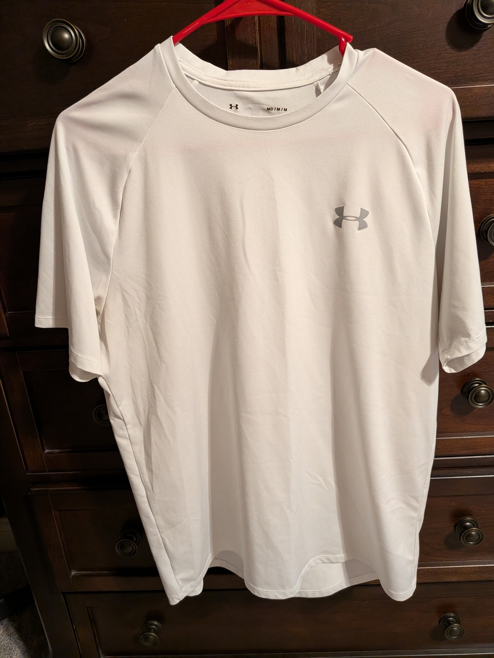 Under Armour White Short-Sleeve Performance Tee with Gray Logo